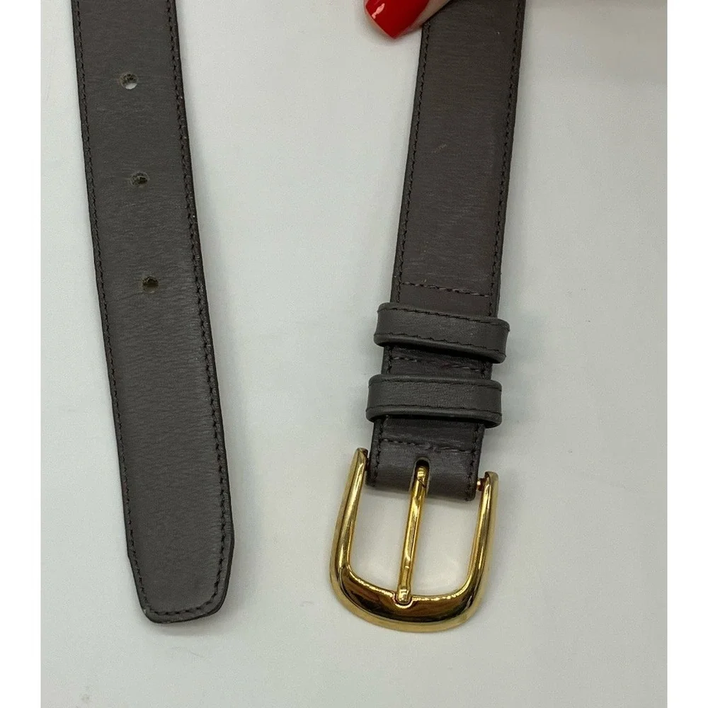 Full Grain Cowhide Dress Belt Gray Men's Size 36/90 Classic Preppy Minimalist‎